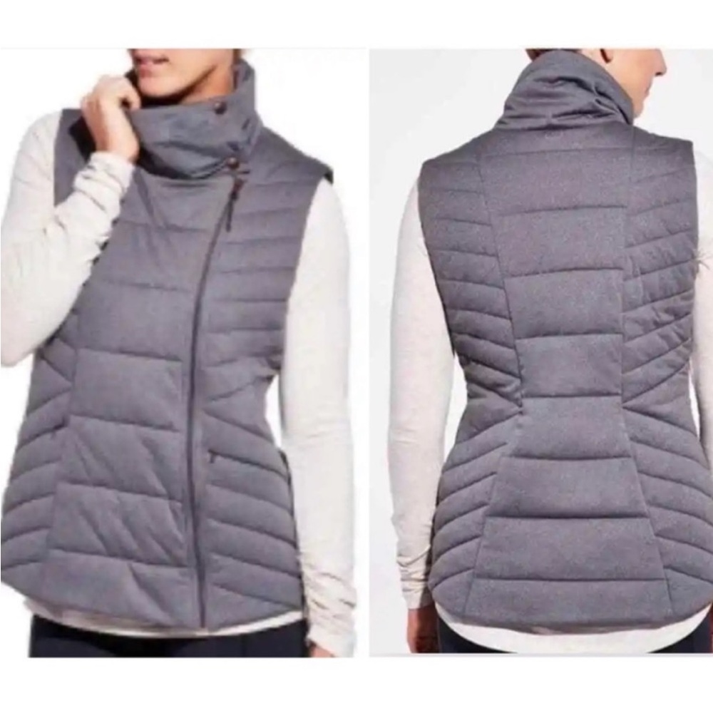 Calia by Carrie Underwood Steel Grey High Collar Quilted Vest Women’s Size Small